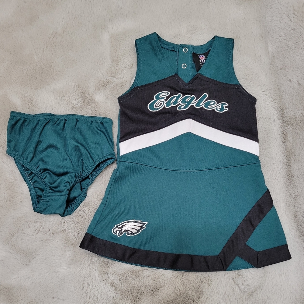 Nfl Philadelphia Eagles Cheerleader Toddler Girl Outfit - Picture 2 of 7